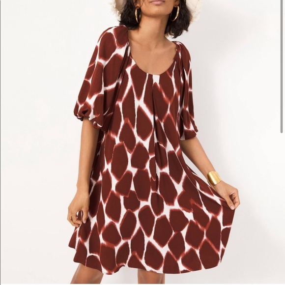 ✨ Anthropologie Giraffe Tunic Dress Sz M - Picture 2 of 6